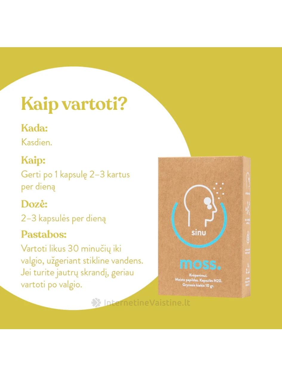 SINUMOSS 350MG kapsulės, 20 vnt. | internetinevaistine.lt