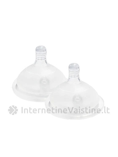 MOTHER-K žindukai silikoniniai buteliukui čiulptukas (M/ 5-8mėn.) 2 vnt., 2 vnt. | internetinevaistine.lt