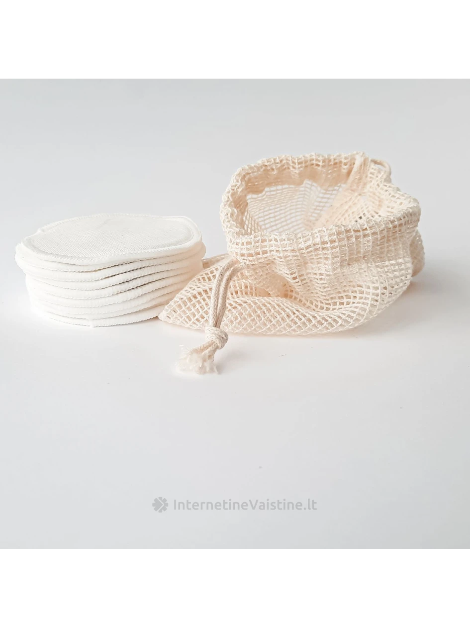 GREEN WHALE padeliai medv. daugk naudoj. makiažui valyti N10+ maiš. N1, 10 vnt. | internetinevaistine.lt