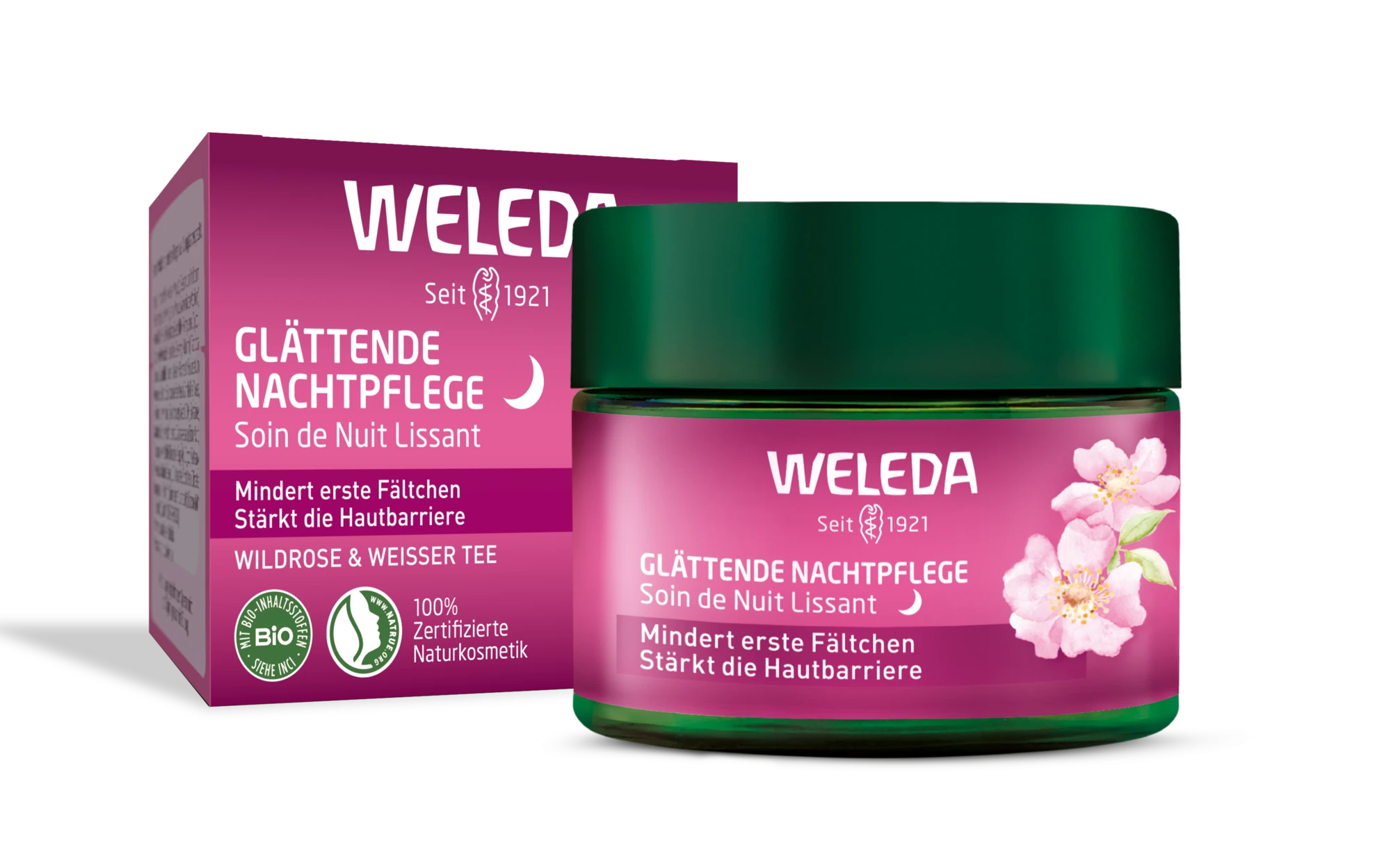 WELEDA Wild Rose/White Tea kremas veidui naktinis, 40 ml