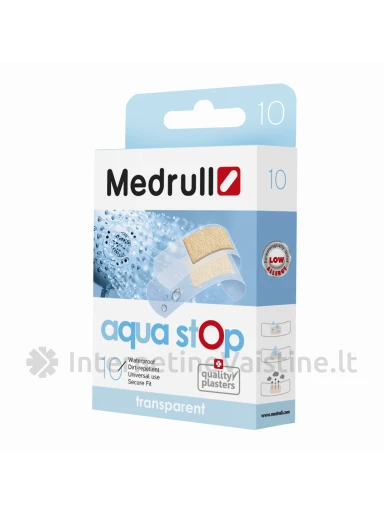 Pleistras (neperšlampamas, permatomas) Aqua Stop 10 vnt. Medrull | internetinevaistine.lt