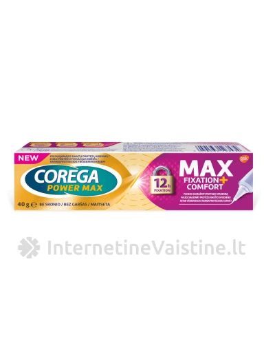 COREGA Max Fixation & Comfort danntų protezų kremas, 40 g | internetinevaistine.lt