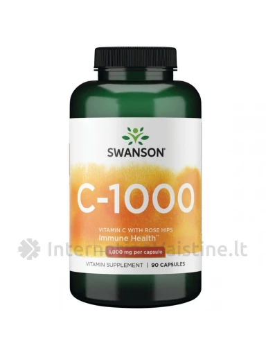 SWANSON VITAMIN C 1000mg su Erškėčių ekstr. kaps. N90 | internetinevaistine.lt