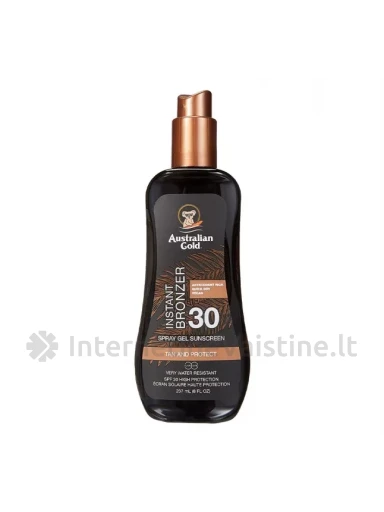 AUSTRALIAN GOLD nuo saulės apsaugantis pienelis su bronzantais, SPF30, 237 ml | internetinevaistine.lt