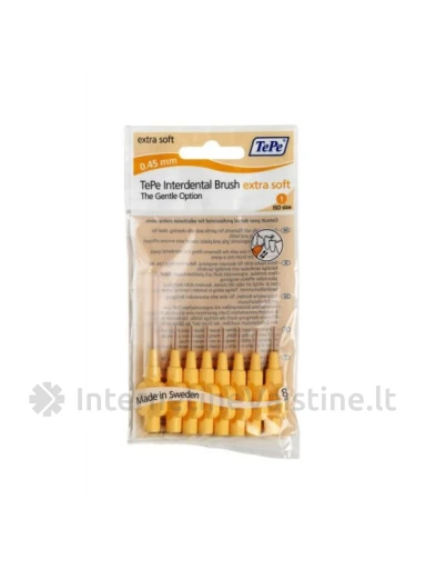 Dantų šep. TEPE tarpdančiams 0.45mm N8 l.minkšti (oranž.) | internetinevaistine.lt