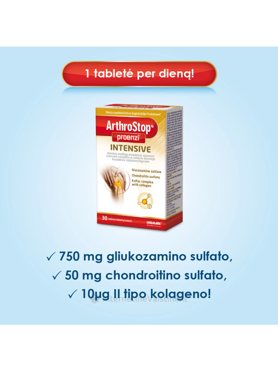 PROENZI ARTHROSTOP maisto papildas INTENSIVEM, tab. N30 | internetinevaistine.lt
