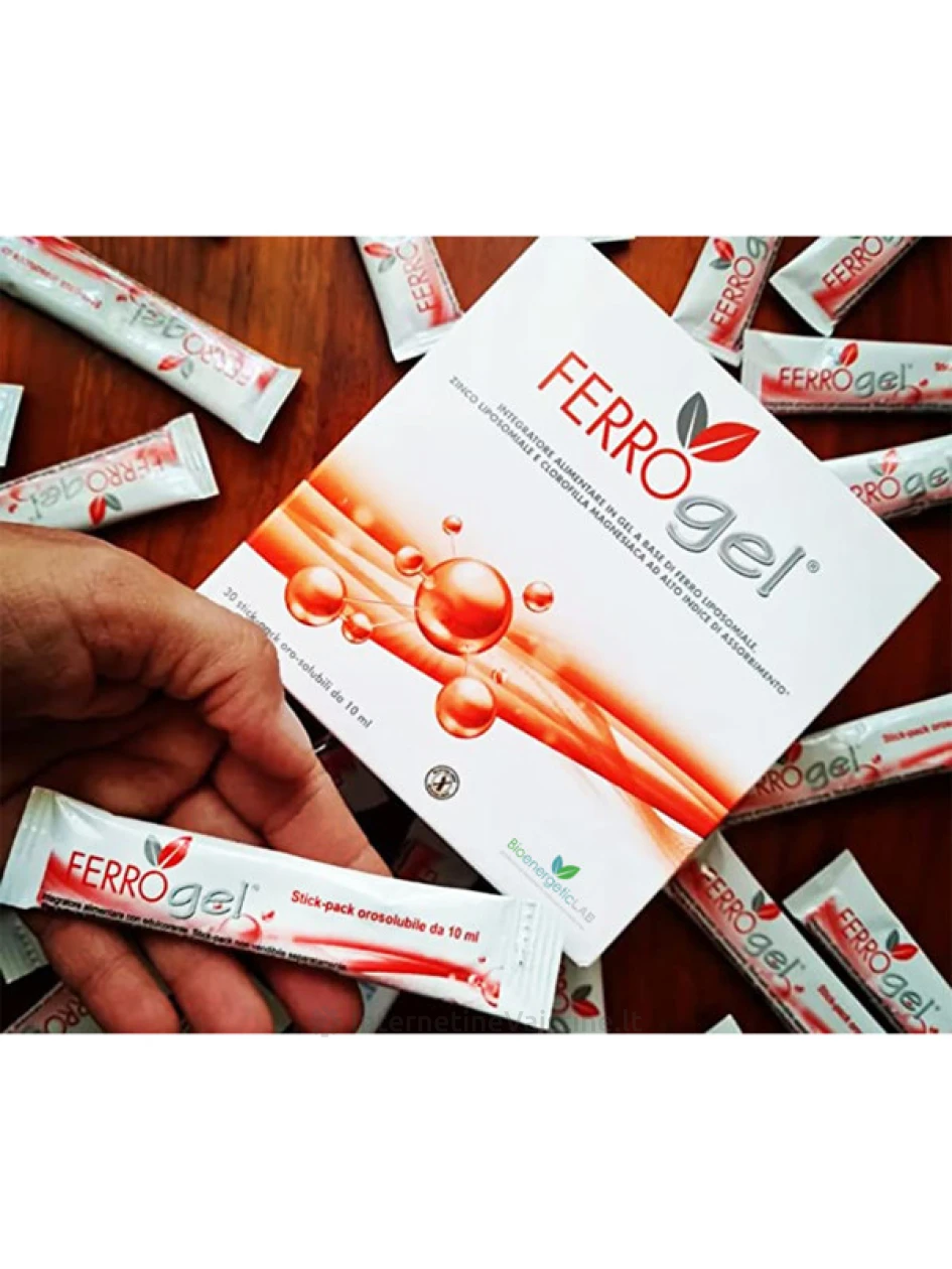 FERRO GEL liposominė geležis 10 ml juodųjų vyšnių skonio N30 | internetinevaistine.lt