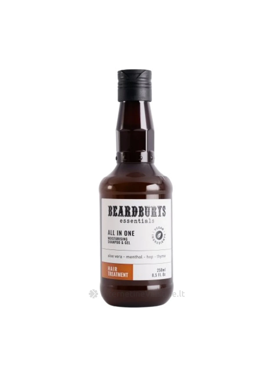 BEARDBURYS Essential All in One maitinantis šampūnas, kondicionierius ir gelis, 250 ml, Vnt | internetinevaistine.lt