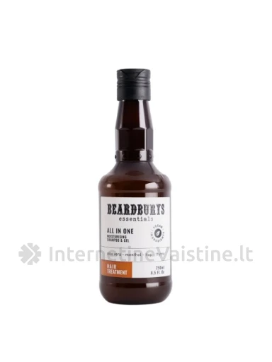 BEARDBURYS Essential All in One maitinantis šampūnas, kondicionierius ir gelis, 250 ml, Vnt | internetinevaistine.lt