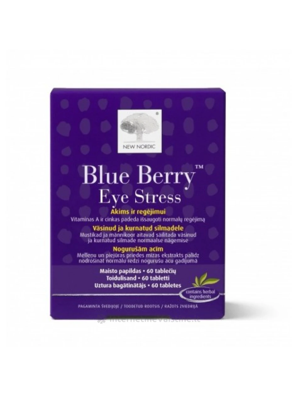 NEW NORDIC BLUE BERRY Eye Stress tab. N60, 60 vnt. | internetinevaistine.lt