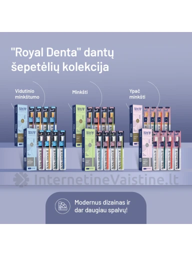 ROYAL DENTA dantų šepetėlių rinkinys SILVER SOFT, 4 vnt | internetinevaistine.lt