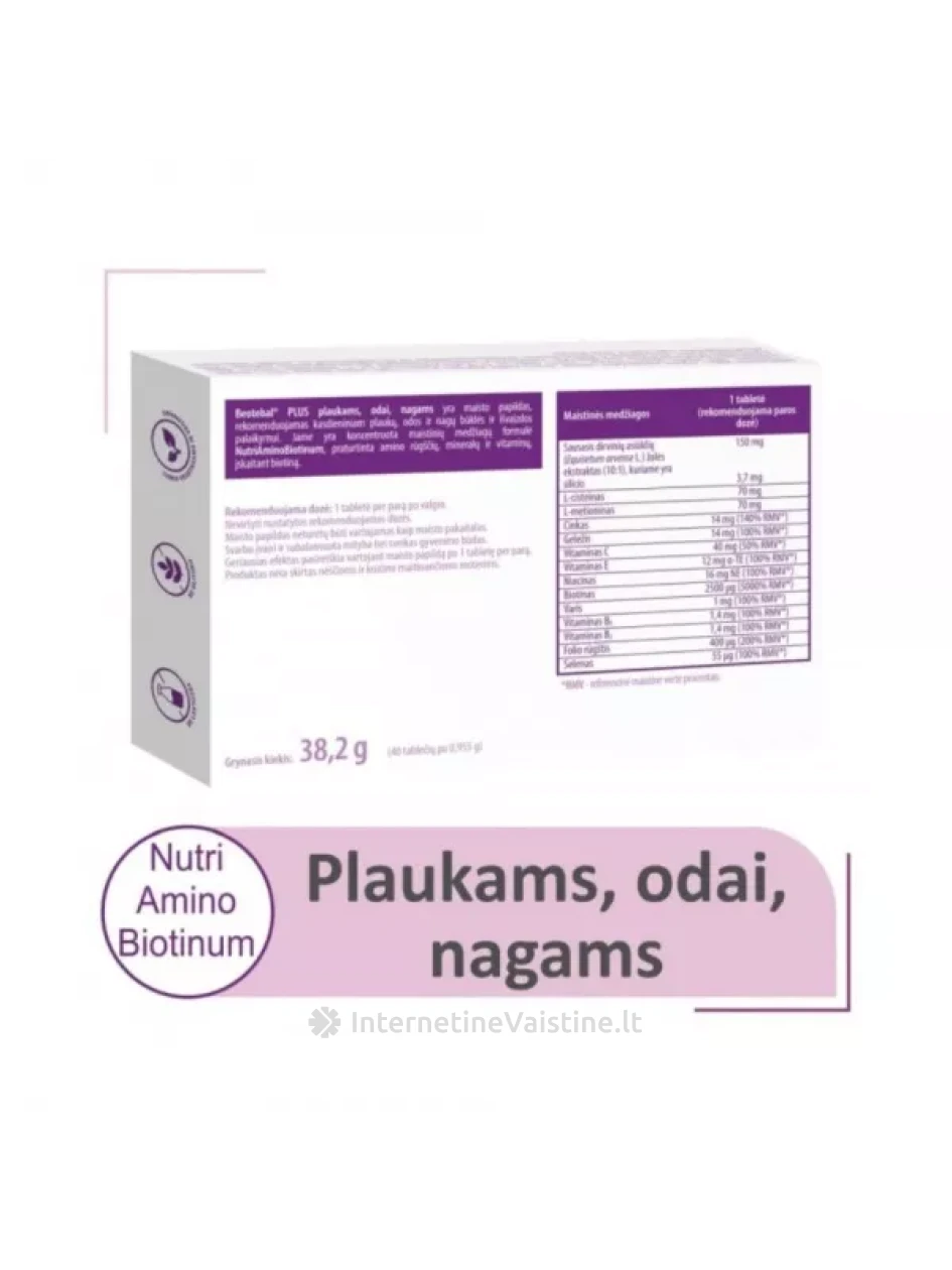 BEOTEBAL Plus plaukams, odai, nagams tab. N30+10 | internetinevaistine.lt