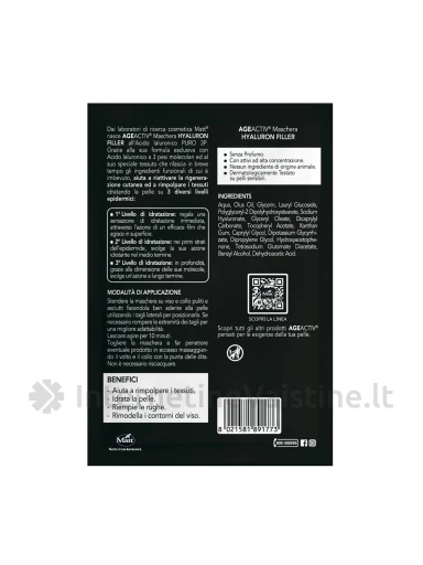 MATT Hyaluron Filler vienkartinė kaukė veidui, 1 vnt. | internetinevaistine.lt