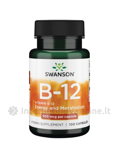 SWANSON, Vitaminas B12, 100 kapsulių, N1 | internetinevaistine.lt