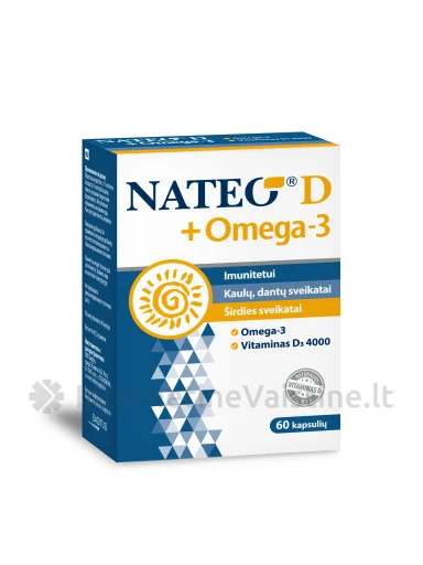 NATEO® D + Omega-3 IU4000, 60 kapsulių, 60 kapsulių | internetinevaistine.lt