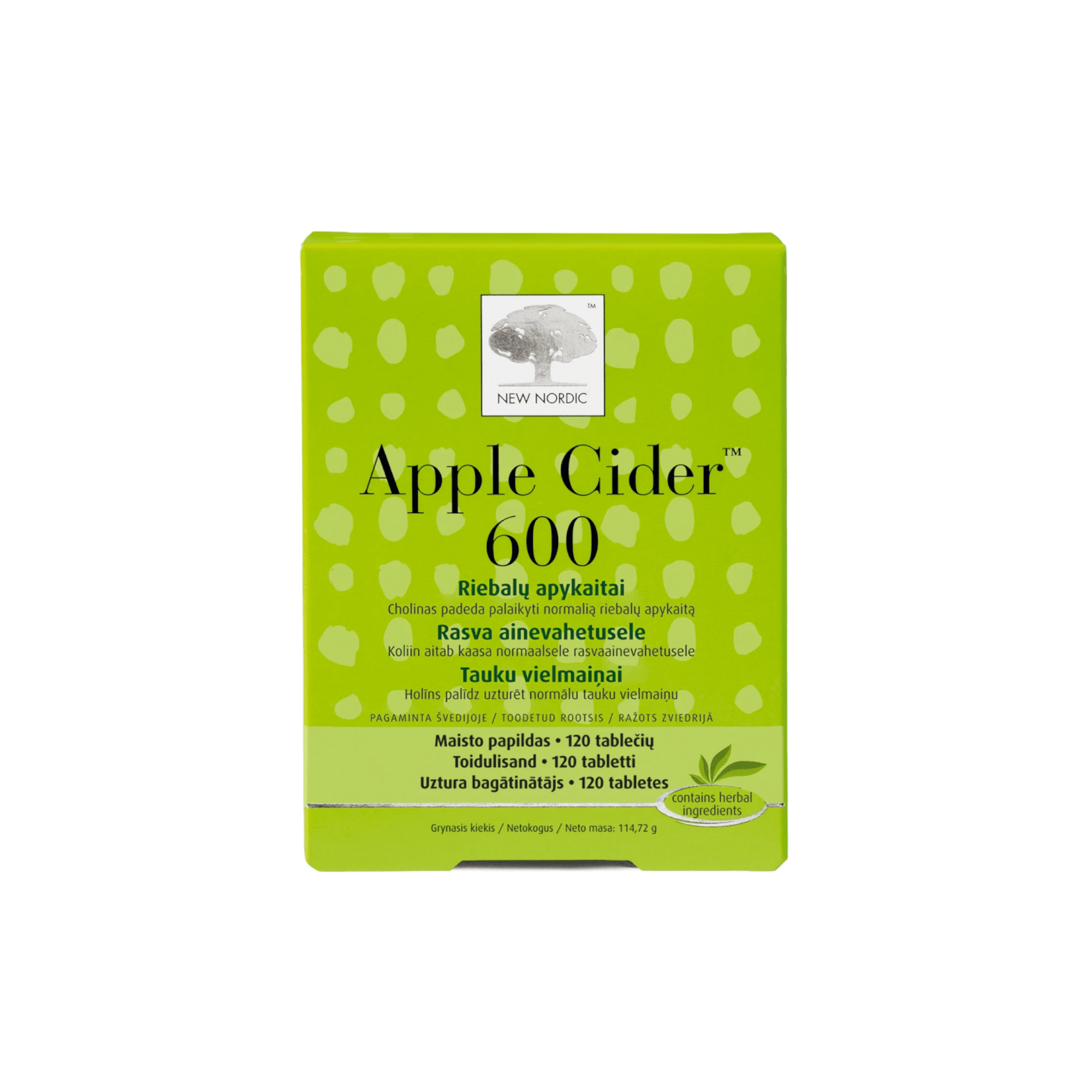 NEW NORDIC APPLE CIDER (Obuolių sidras) 600mg tab. N120