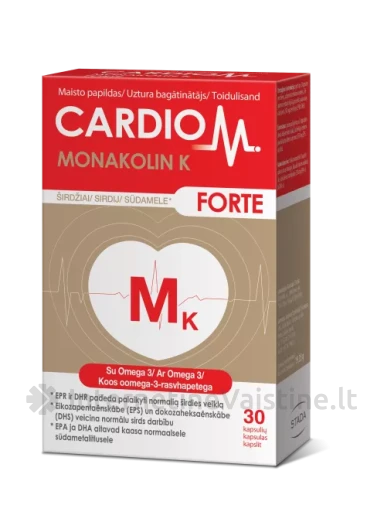 CARDIO M Monakolin K Forte kaps. N30 | internetinevaistine.lt