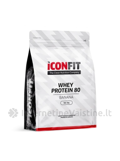 ICONFIT Whey Protein 80 išrūgų baltymai (bananų sk.), 1 kg | internetinevaistine.lt
