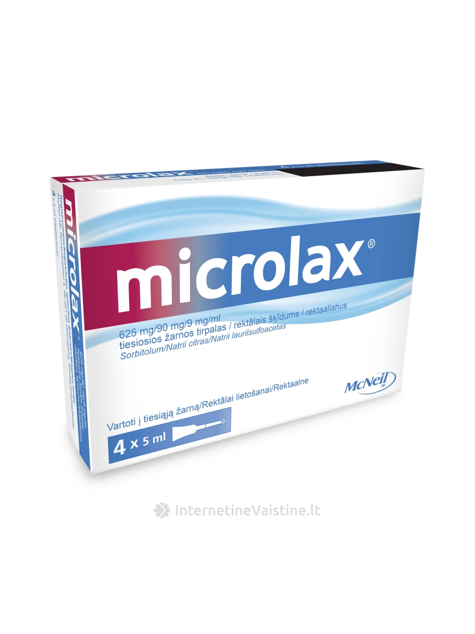 MICROLAX 5 ml tiesiosios žarnos tirpalas N4 | internetinevaistine.lt