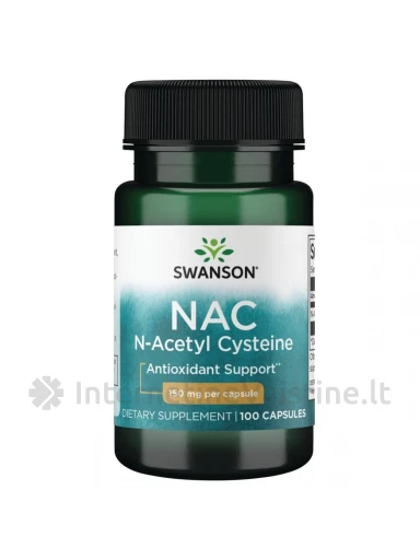 SWANSON NAC (N-acetilcisteinas) 150mg kaps. N100 | internetinevaistine.lt