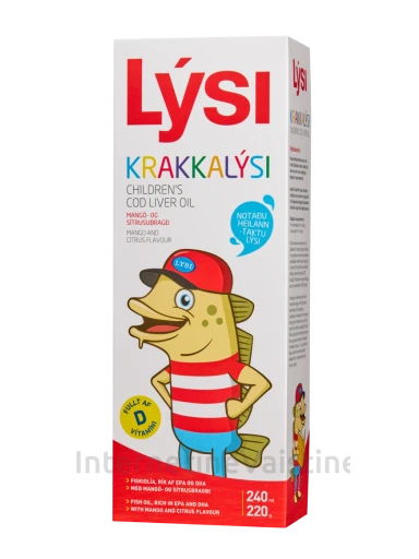 Lysi CHILDRENS - žuvų taukai vaikams mango skonio, 240 ml | internetinevaistine.lt
