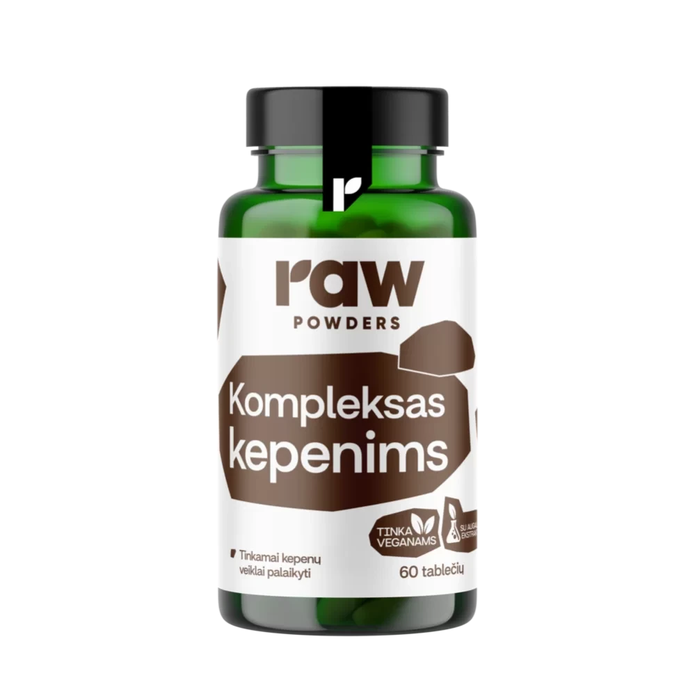 RAW POWDERS Kompleksas kepenims, 60 tablečių