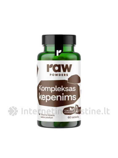 RAW POWDERS Kompleksas kepenims, 60 tablečių | internetinevaistine.lt