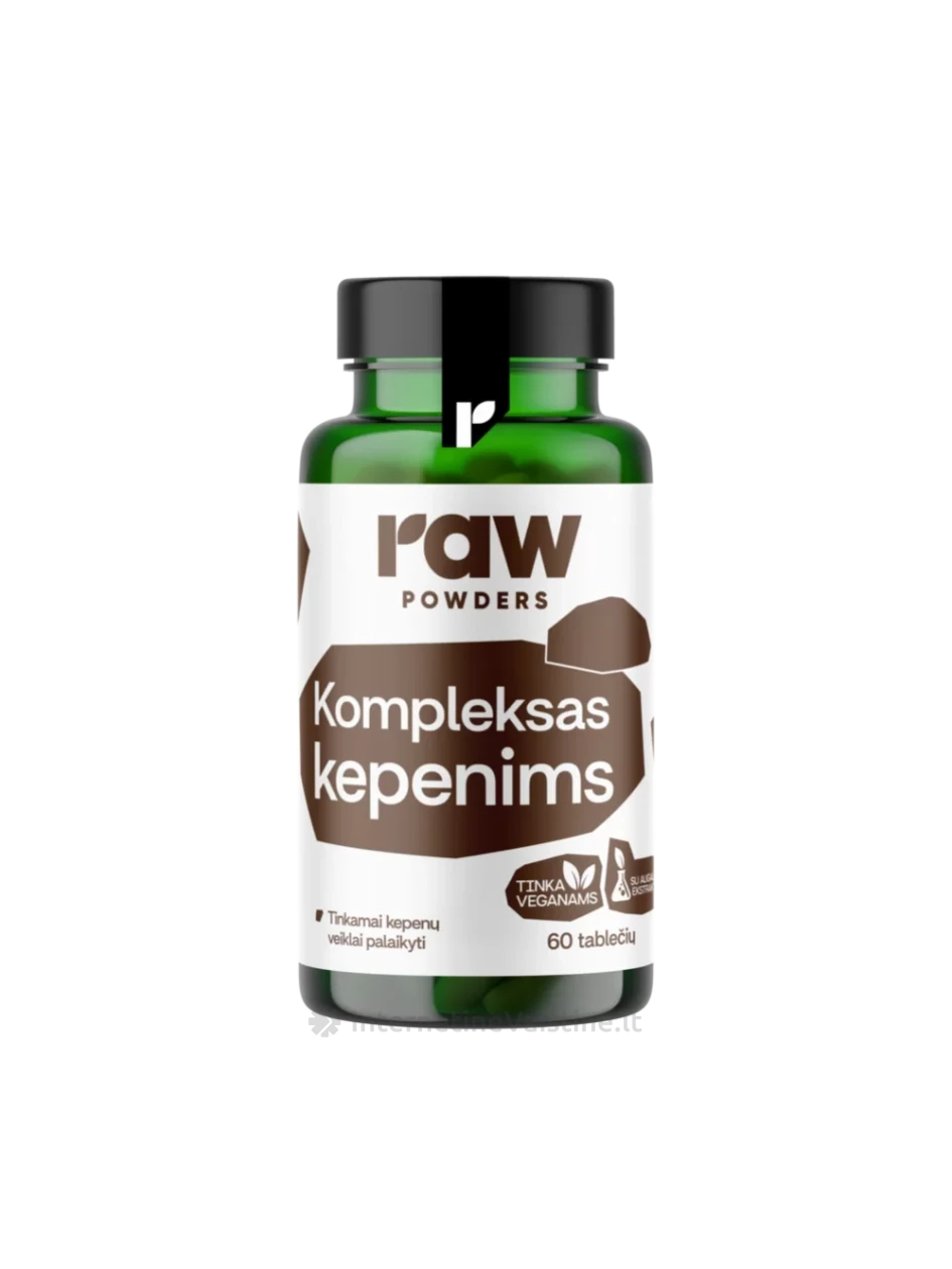 RAW POWDERS Kompleksas kepenims, 60 tablečių | internetinevaistine.lt