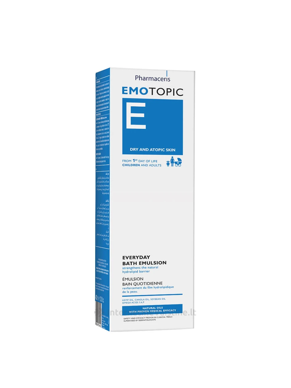 PHARMACERIS E,EMOTOPIC 400ml kasdienė vonios emulsija, N1 | internetinevaistine.lt