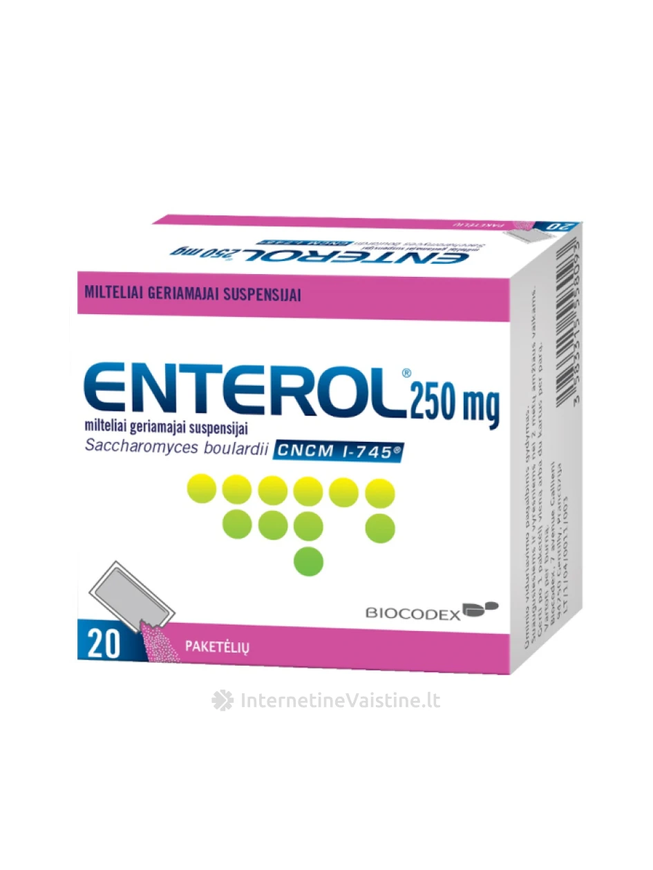 ENTEROL, 250 mg, milteliai geriamajai suspensijai, N20 | internetinevaistine.lt