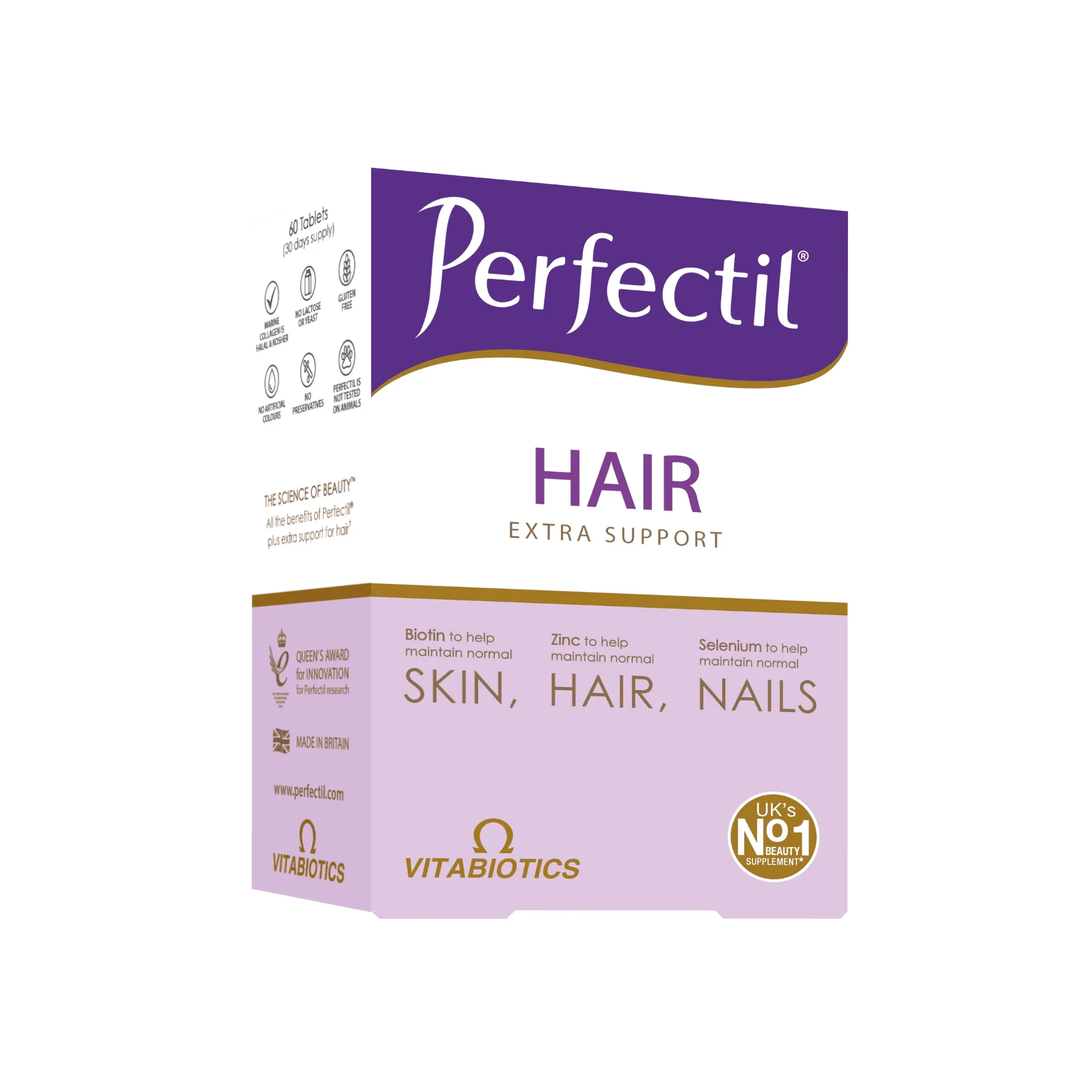 VITABIOTICS Maisto papildas plaukams PERFECTIL PLUS HAIR, 60 tab.