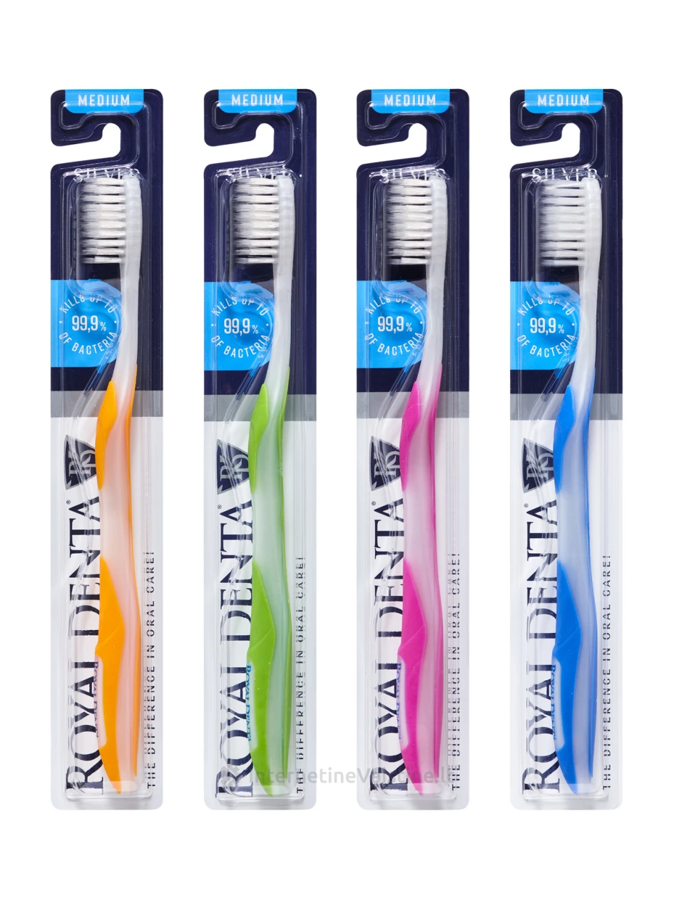 ROYAL DENTA dantų šepetukas SILVER MEDIUM, 1vnt | internetinevaistine.lt