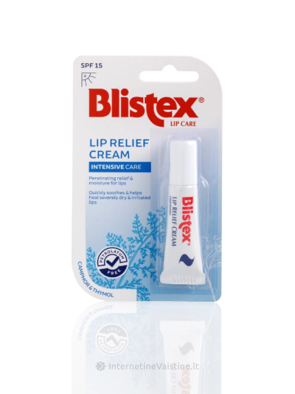 BLISTEX LIP RELIEF CREAM lūpų balzamas, SPF15, 6g | internetinevaistine.lt