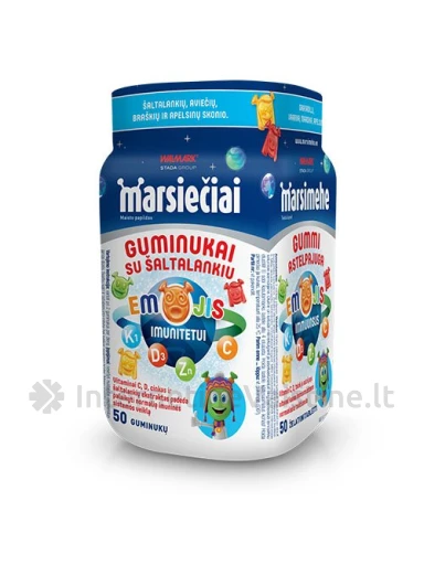 MARSIEČIAI guminukai Emoji su šaltalankiu N50, 50 vnt. | internetinevaistine.lt