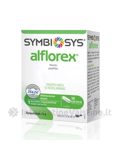 SYMBIOSYS maisto papildas ALFLOREX, 30 kapsulių | internetinevaistine.lt