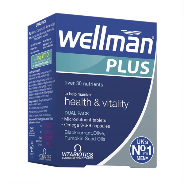 WELLMAN PLUS OMEGA 3-6-9, 28 tabletės ir 28 kapsulės, N56