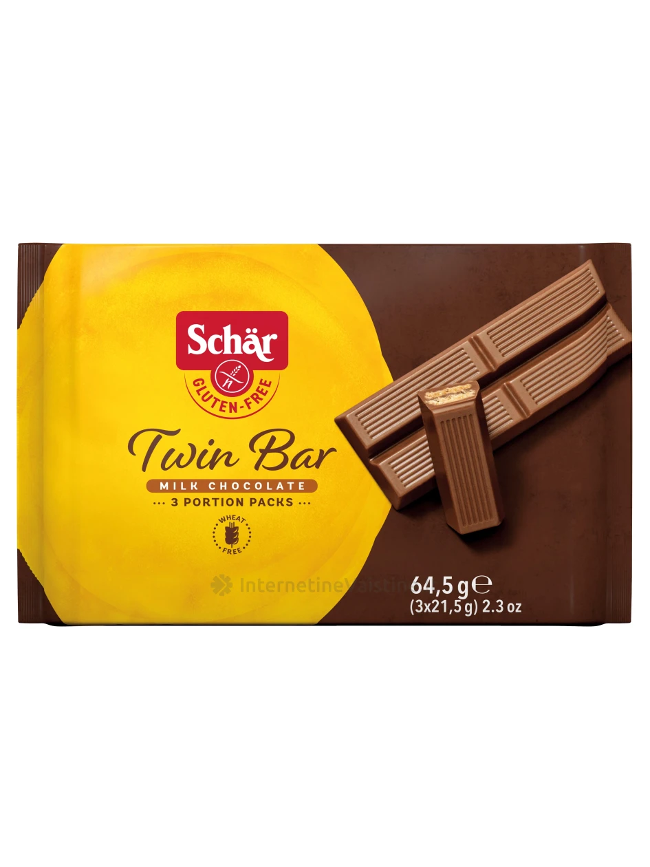 Schär TWIN BAR – vaflinis batonėlis be glitimo, 64.5g | internetinevaistine.lt