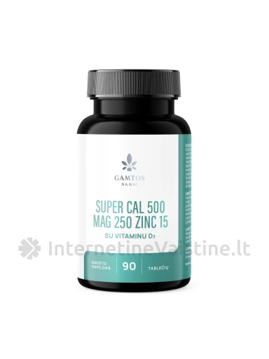 GAMTOS NAMAI SUPER Cal500 Mag250 Zinc15 tab. N90 | internetinevaistine.lt
