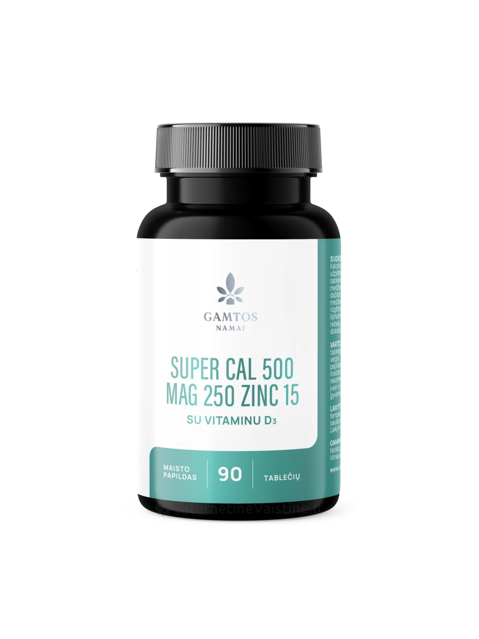GAMTOS NAMAI SUPER Cal500 Mag250 Zinc15 tab. N90 | internetinevaistine.lt