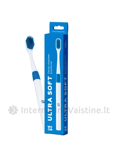 WOOM labai minkštas dantų šepetėlis ULTRA SOFT, mėlynas N1, Vnt | internetinevaistine.lt