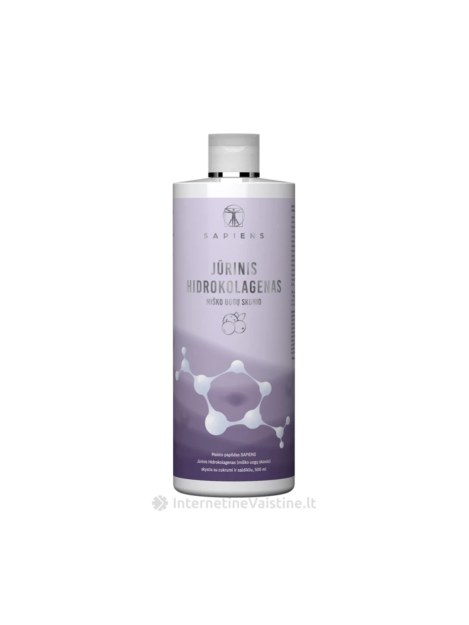 SAPIENS jūrinis hidrokolagenas su hialuronu, miško uogų skonio, 500 ml, 500 ml | internetinevaistine.lt