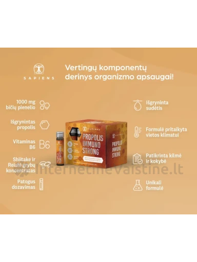 SAPIENS Propolis Immuno Strong ger. dozių 10ml N20 | internetinevaistine.lt