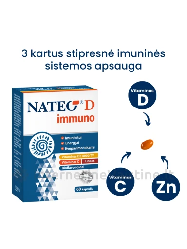 NATEO® D immuno IU4000, 60 kapsulių, 60 kapsulių | internetinevaistine.lt