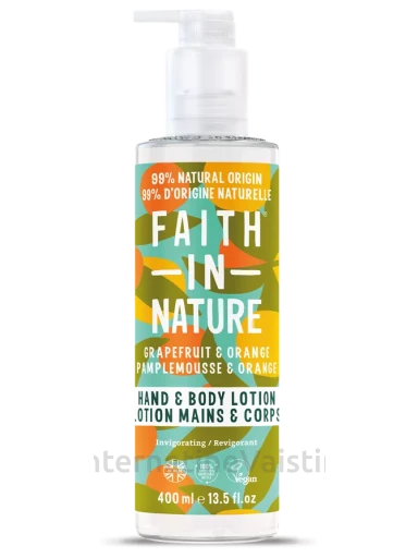 FAITH IN NATURE losjonas rankoms ir kūnui greipfrutų/apelsinų, 400 ml, Vnt | internetinevaistine.lt