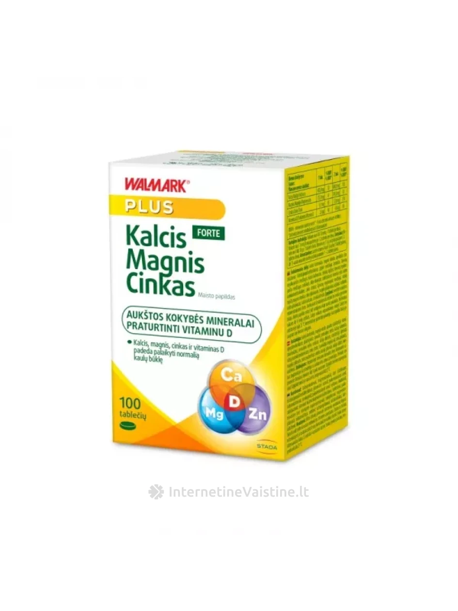 WALMARK KALCIS-MAGNIS-CINKAS FORTE, tab N100, . | internetinevaistine.lt