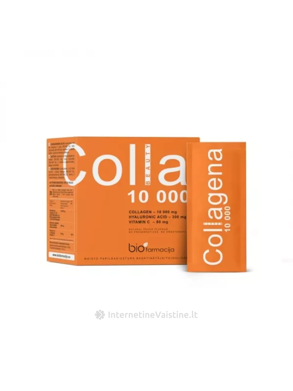 BIOFARMACIJA maisto papildas milteliais COLLAGENA BEAUTY 10000 mg, 20 pak. | internetinevaistine.lt