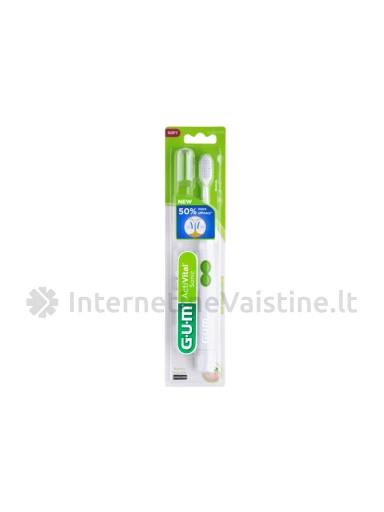 G.U.M.® (4100 baltas) Sonic Daily dantų šepetėlis (su baterija) | internetinevaistine.lt