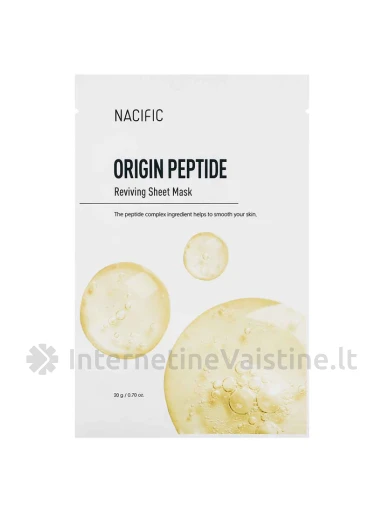 NACIFIC Origin Peptide Mask kaukė veidui lakštinė, 20 g, Vnt | internetinevaistine.lt