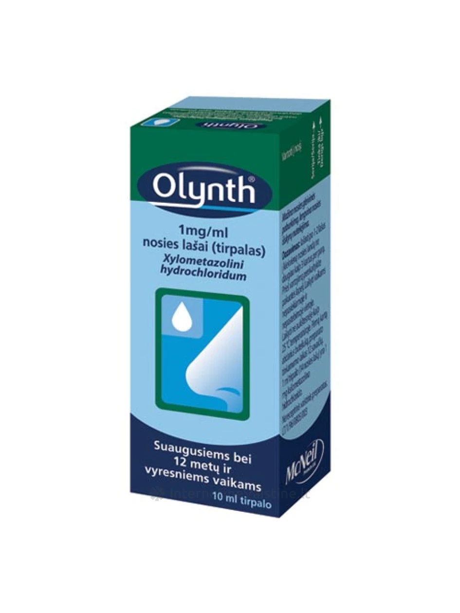 OLYNTH 1 mg/ml nosies lašai (tirpalas) 10 ml, N1, Vnt | internetinevaistine.lt