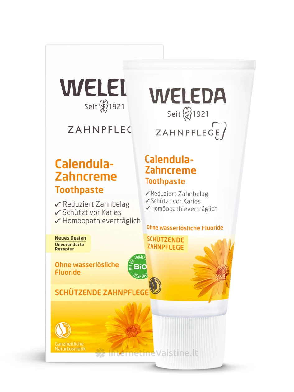 WELEDA dantų pasta su medetkų ekstraktu, 75 ml | internetinevaistine.lt